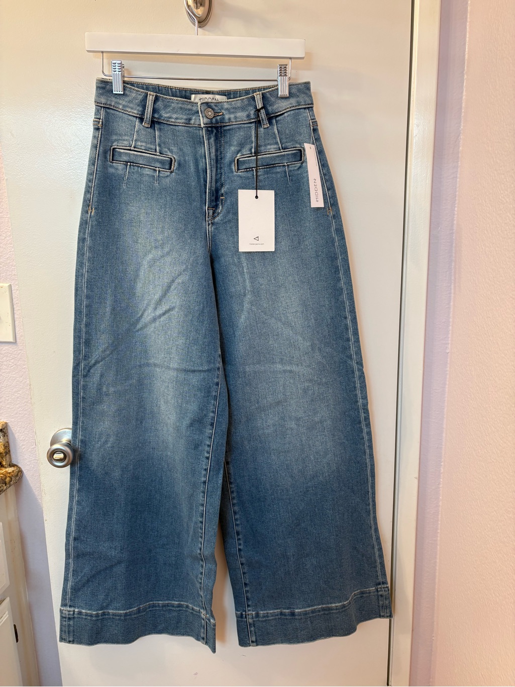 Hiddennori Super Wide Leg Fitwelt Pocket Jeans Nwt Size 26